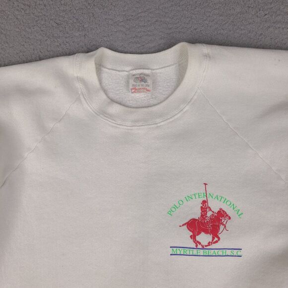 Vintage 1989 Polo International Myrtle Beach SC Sweatshirt Adult XL White USA - Picture 4 of 16